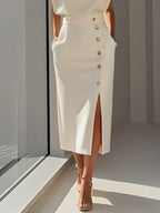 Capucine | Formal Midi Dress With Flowing Silhouette