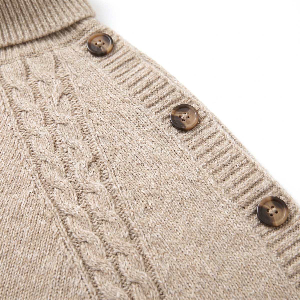 Cosima | Oversized Cable Knit Chunky Turtleneck Long Cardigan Sweater