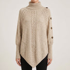 Cosima | Oversized Cable Knit Chunky Turtleneck Long Cardigan Sweater