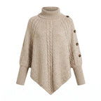 Cosima | Oversized Cable Knit Chunky Turtleneck Long Cardigan Sweater