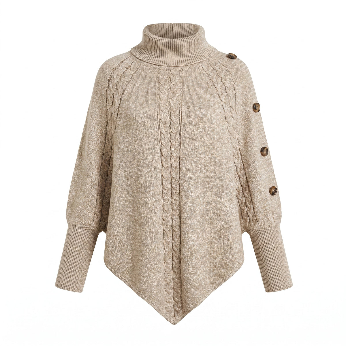 Cosima | Oversized Cable Knit Chunky Turtleneck Long Cardigan Sweater