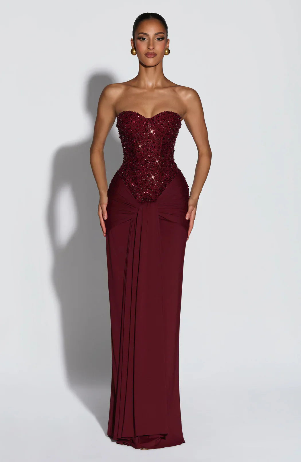 Mirabelle | Corset Strapless Maxi Dress In Elegant Evening Style