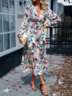 Pascale | Floral Bridesmaid Dresses Long Sleeve Midi