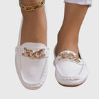 Beatrix | Women Heeled Loafers With Chain Detail Slip-On