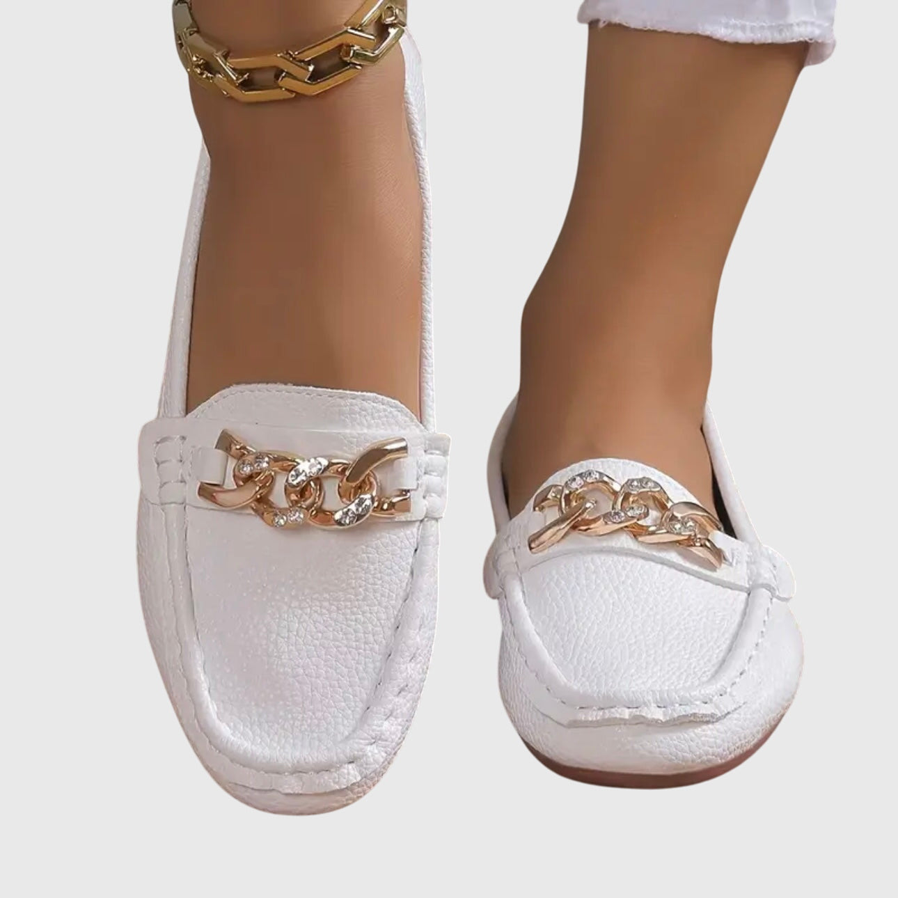 Beatrix | Women Heeled Loafers With Chain Detail Slip-On