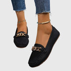 Beatrix | Women Heeled Loafers With Chain Detail Slip-On