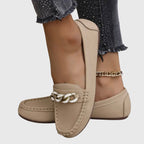 Beatrix | Women Heeled Loafers With Chain Detail Slip-On