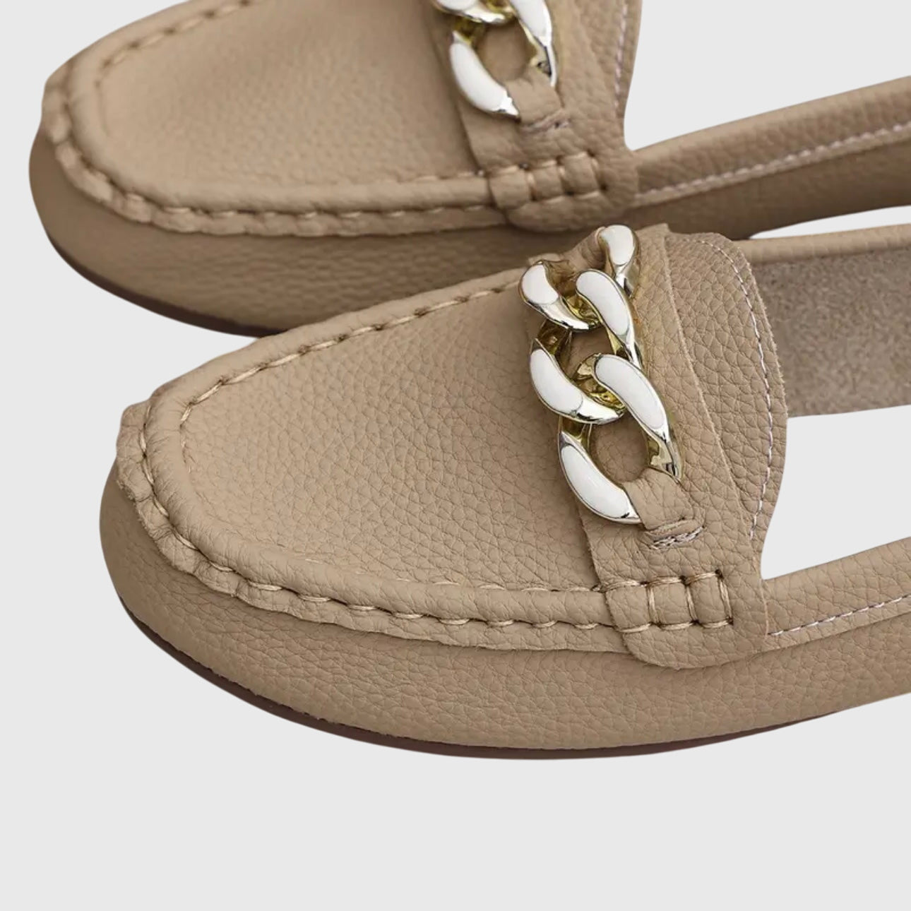 Beatrix | Women Heeled Loafers With Chain Detail Slip-On