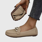 Beatrix | Women Heeled Loafers With Chain Detail Slip-On