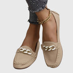 Beatrix | Women Heeled Loafers With Chain Detail Slip-On