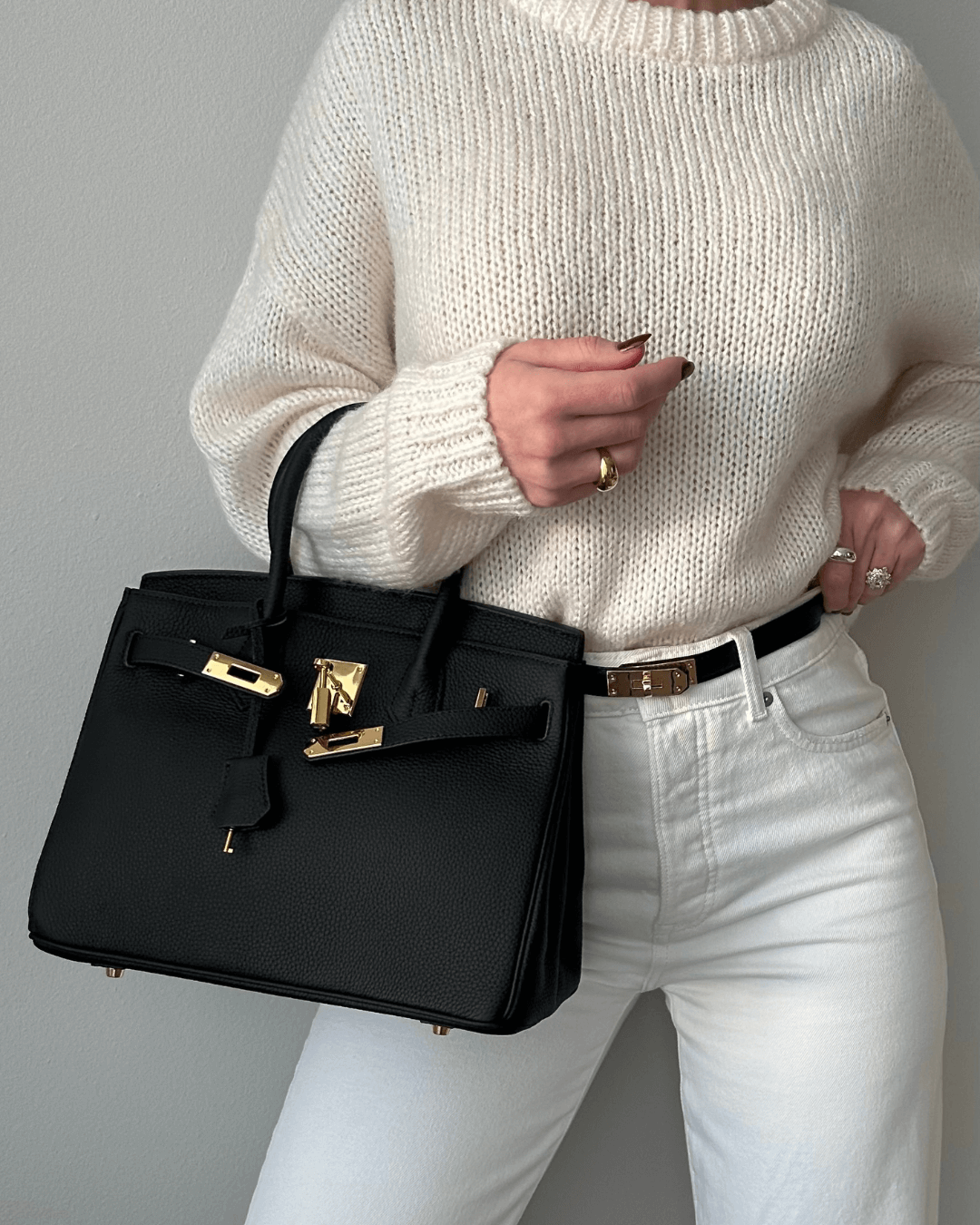 Mathilde | Oversized Leather Overalls Handbag Tote