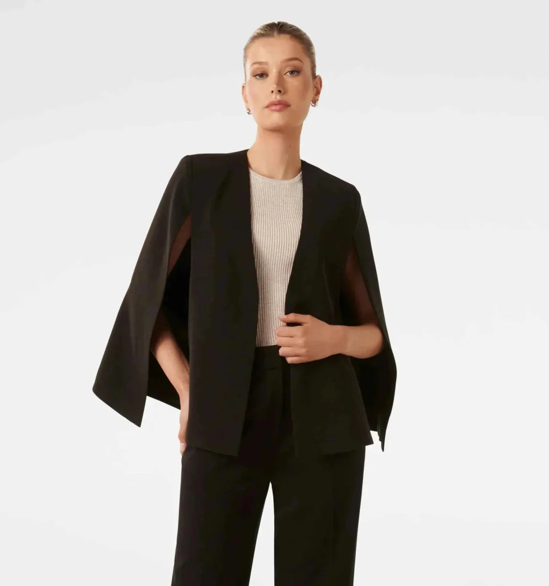 Marguerite | Cape Blazer With Sleeve Slit For Women