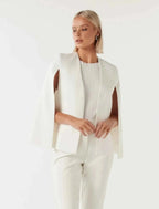 Marguerite | Cape Blazer With Sleeve Slit For Women