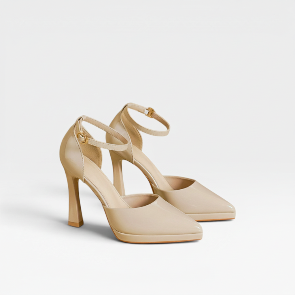 Quintessa | Patent Leather Pointed Toe Ankle Strap Pumps