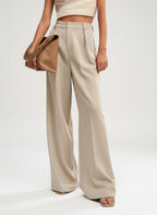 Dominique | High Waisted Wide Leg Tailored Trousers For Work