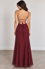 Edith | Lace Strappy Wedding Gowns Maxi Dress Evening Red White