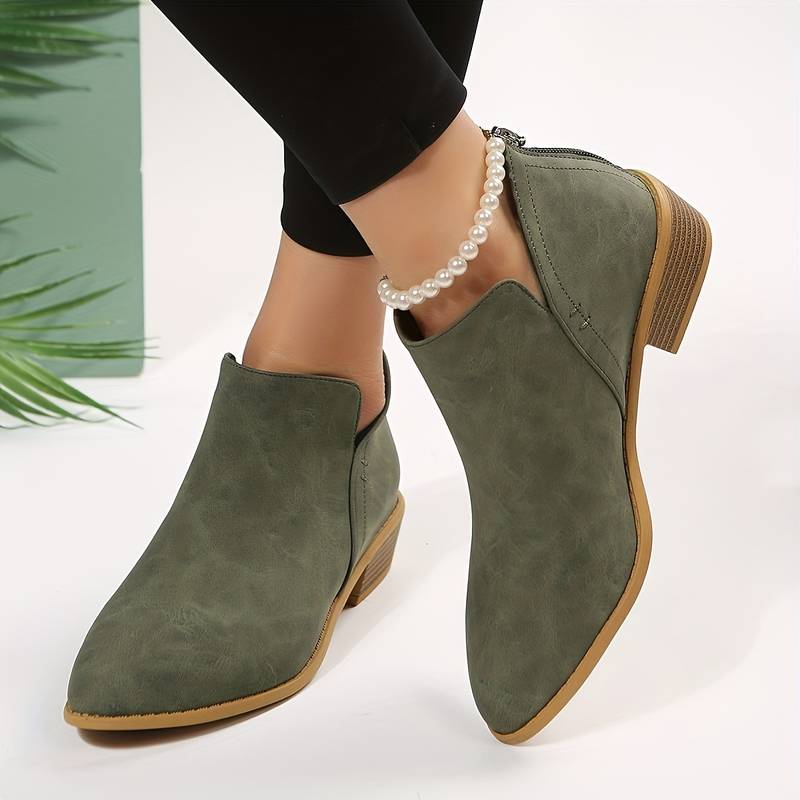 Henriette | Women's Low Heel Ankle Boots Slip On Everyday