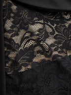 Coralie | Evening Tuxedo Dress Coat Lace Midi Black