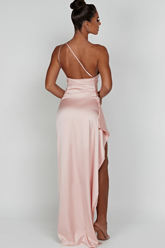 Cosima | One Shoulder Satin Maxi Wedding Guest Dress