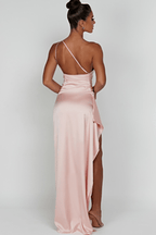 Cosima | One Shoulder Satin Maxi Wedding Guest Dress