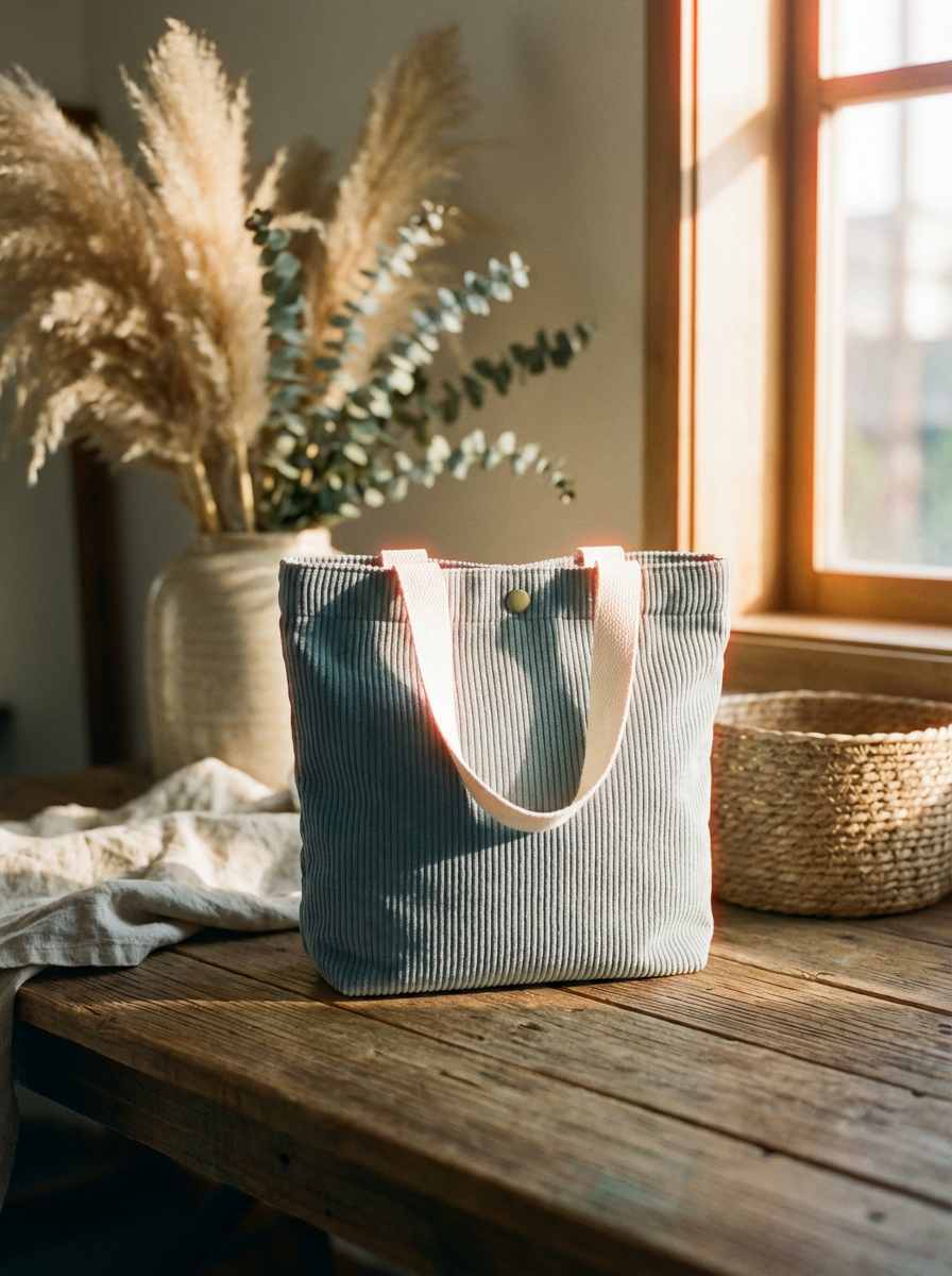 Romilly | Corduroy Canvas Tote Bag For Everyday Essentials