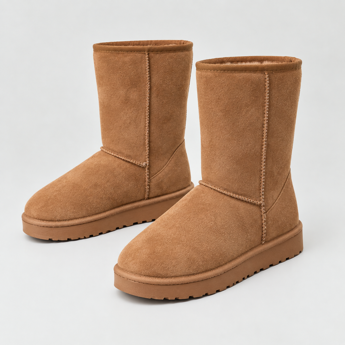 Tamsin | Warm Brown Suede Wide Calf Winter Boots