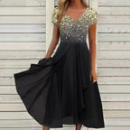 Albane | Floral Chiffon Cocktail Evening Wedding Guest Dress