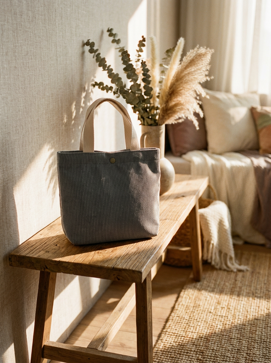 Romilly | Corduroy Canvas Tote Bag For Everyday Essentials