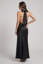 Lucinda | Halterneck Satin Winter Wedding Guest Dresses