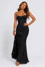 Tatiana | Plus Size Evening Gowns Floral Jacquard Maxi Dress