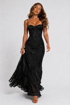 Tatiana | Plus Size Evening Gowns Floral Jacquard Maxi Dress