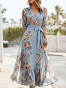 Delphine | Floral V-Neck Garden Party Midi Dress