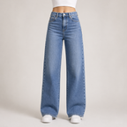 Coralie | Black Stretchy High Waist Wide Leg Pants