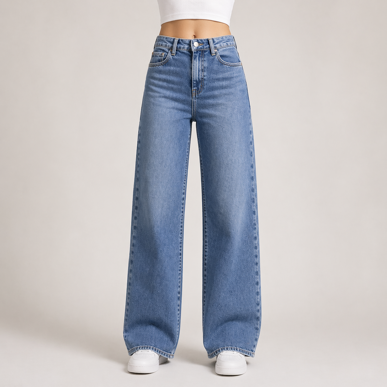 Coralie | Black Stretchy High Waist Wide Leg Pants