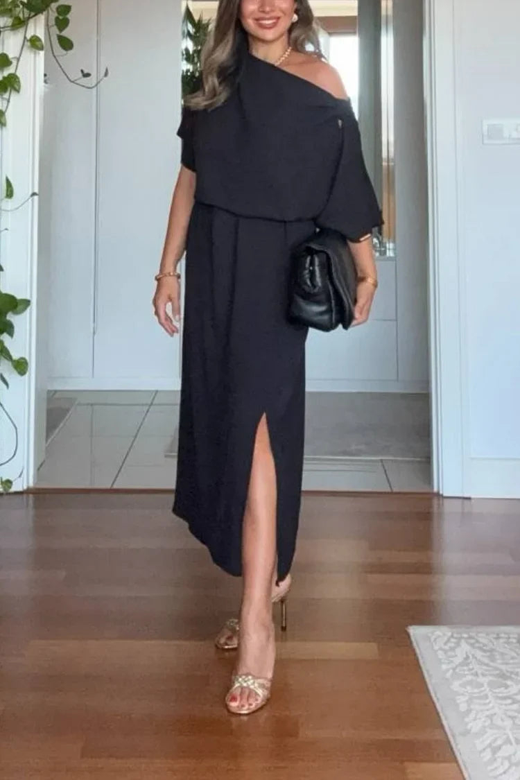 Celestine | Asymmetrical One Shoulder Maxi Dress Evening Occasion
