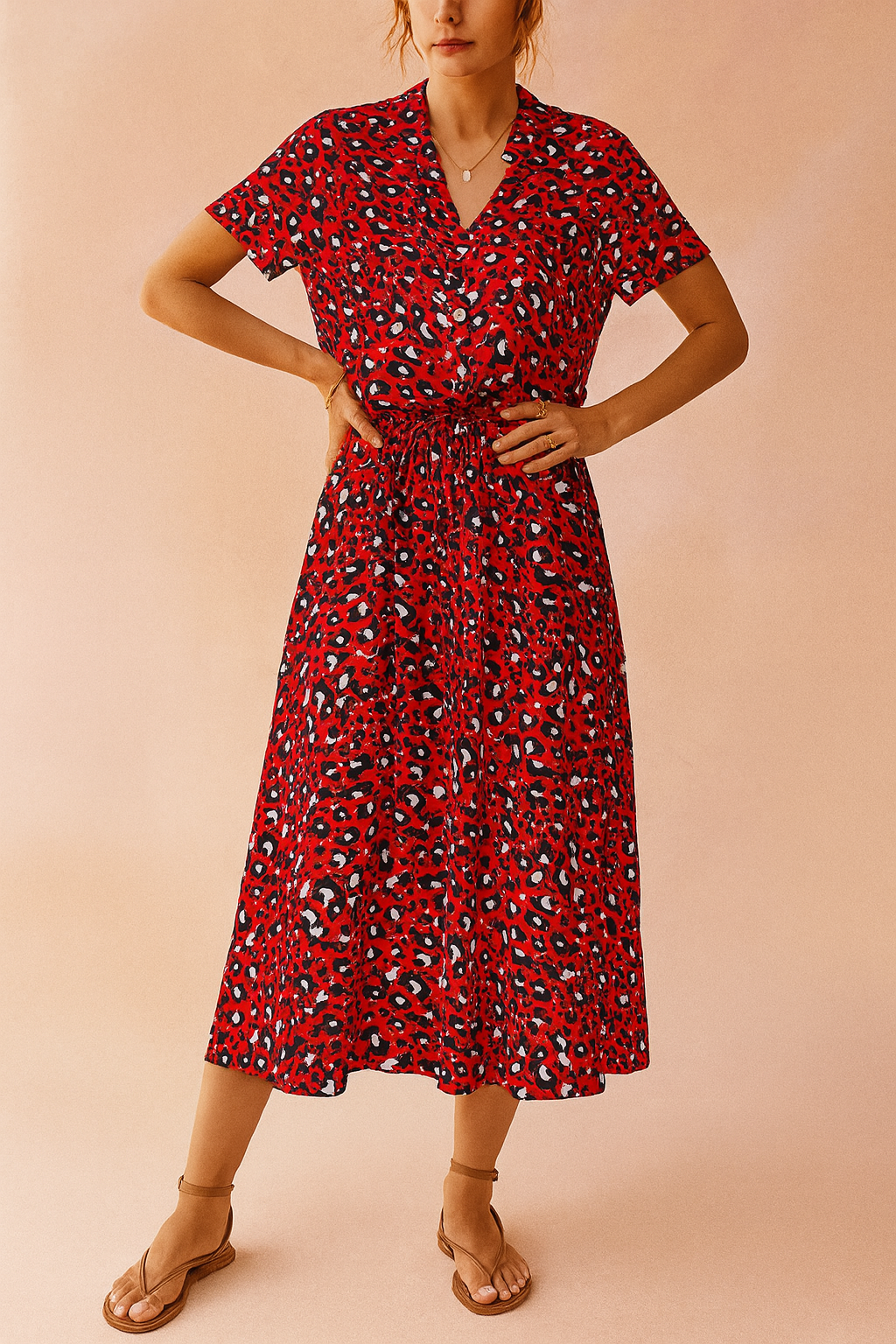 Camille | Boho Midi Garden Party Dress With Polka Dots
