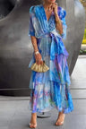 Helena | Layered Draped Bohemian Garden Party Maxi Dress