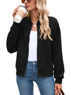 Georgiana | Cropped Brown Quilted Leather Puffer Bomber Jacket — Black