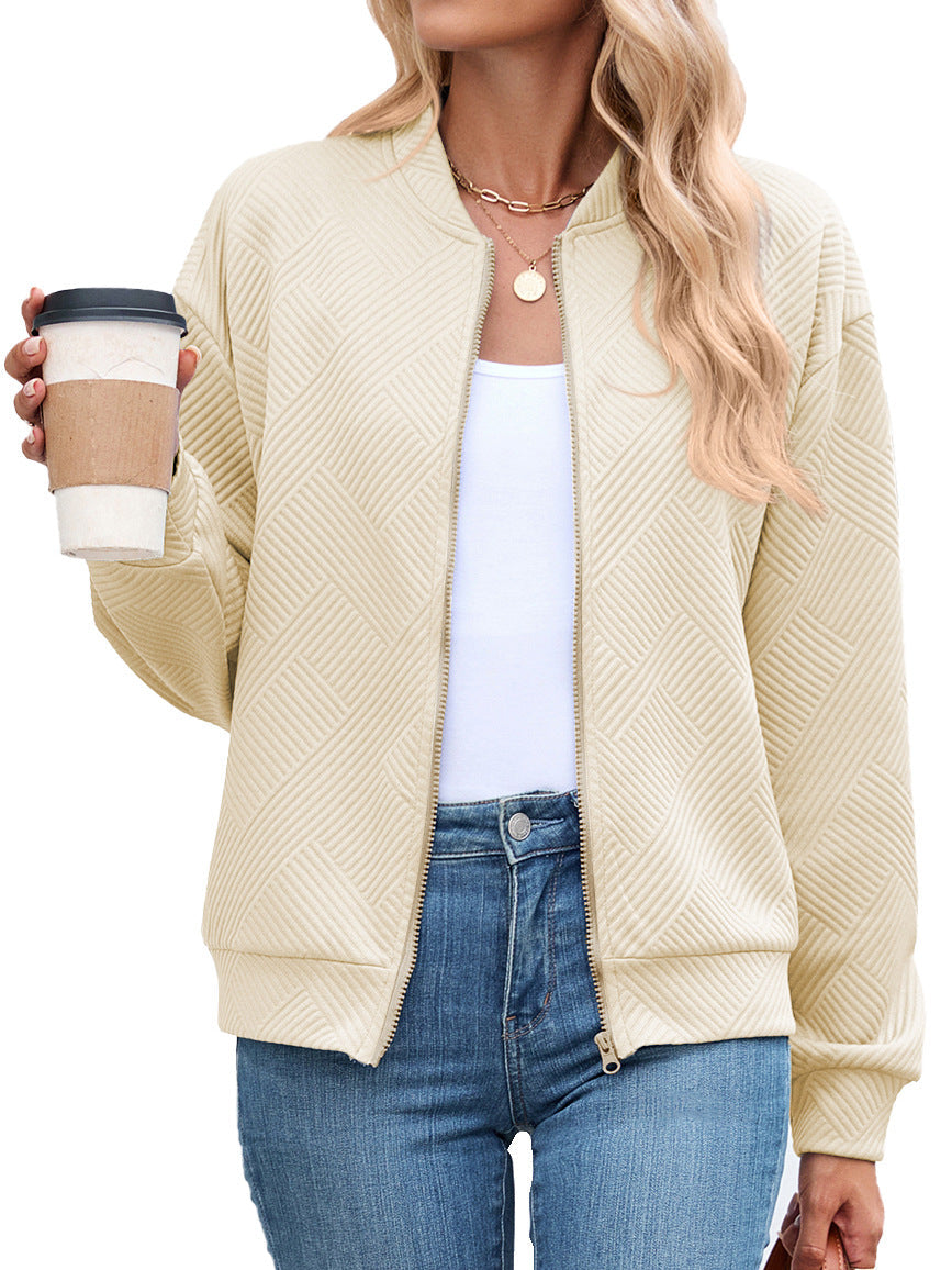 Georgiana | Cropped Brown Quilted Leather Puffer Bomber Jacket — Khaki