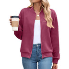Georgiana | Cropped Brown Quilted Leather Puffer Bomber Jacket — Wine red
