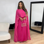 Elodie | Lace Long Sleeve Maxi Wedding Guest Dresses Winter — Pink