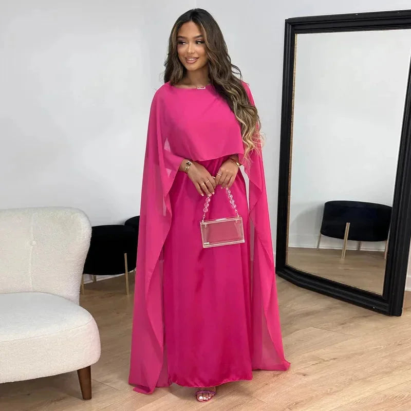 Elodie | Lace Long Sleeve Maxi Wedding Guest Dresses Winter — Pink