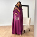 Elodie | Lace Long Sleeve Maxi Wedding Guest Dresses Winter — Purple