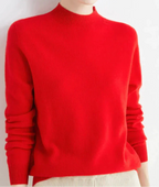 Thalia | Cream Cashmere Blend Jumper Sweater Classic Fit — Red
