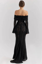 Romilly | Off Shoulder Lace Bell Sleeve Evening Maxi Dresses