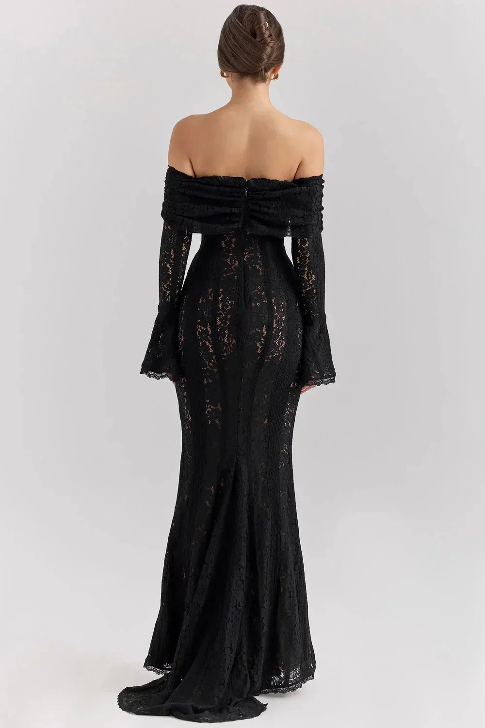 Romilly | Off Shoulder Lace Bell Sleeve Evening Maxi Dresses