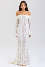 Romilly | Off Shoulder Lace Bell Sleeve Evening Maxi Dresses