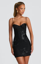 Sidonie | Elegant Floral Corset Mini Dresses For Wedding Guests