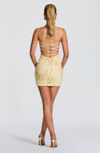 Sidonie | Elegant Floral Corset Mini Dresses For Wedding Guests