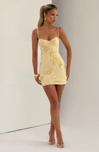 Sidonie | Elegant Floral Corset Mini Dresses For Wedding Guests